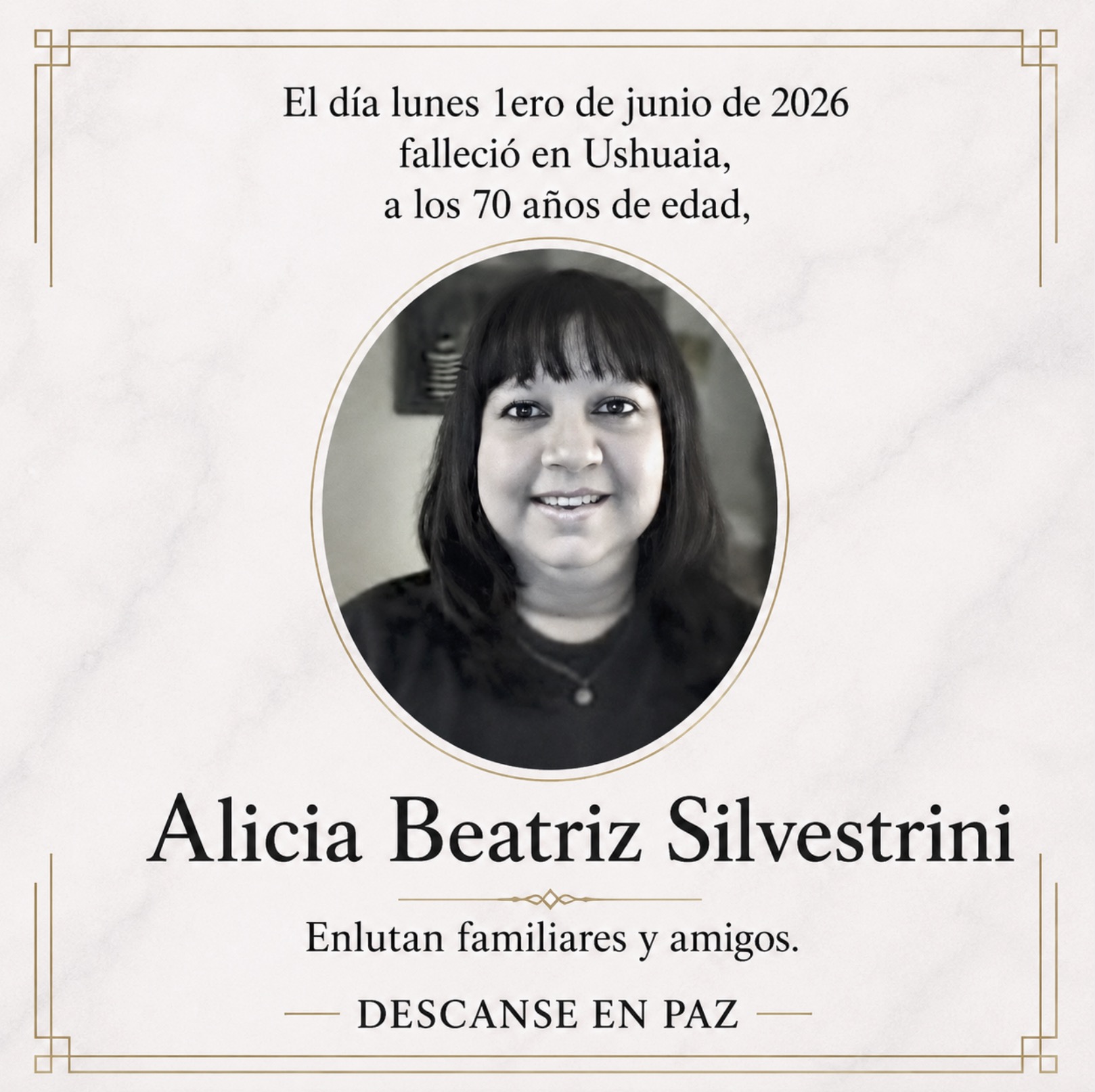 Fallecimiento | Alicia Beatriz Silvestrini